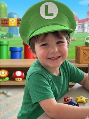 Super Mario Bros. Luigi Costume Hat Cosplay Cap - Green